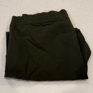 Adidas Olive Green Track Pants with Black Stripes